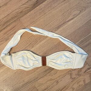 Vix white Women's bikini top with Brown Accent
